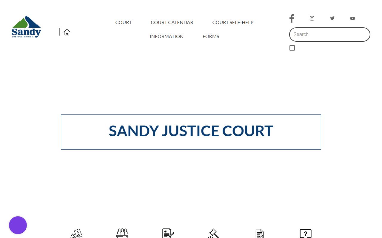 Sandy City Justice Court page for traffic ticket records